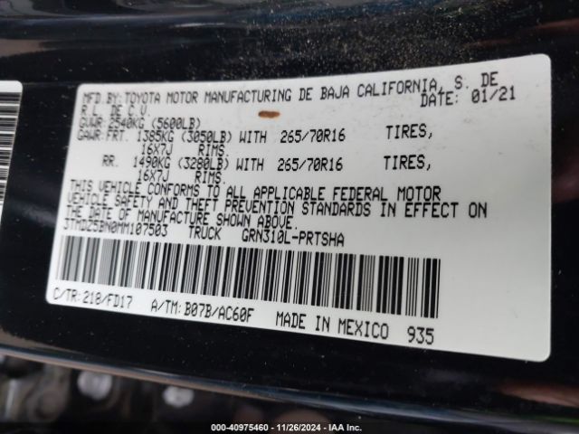 3TMDZ5BN0MM107503 Toyota Tacoma Trd Off-road