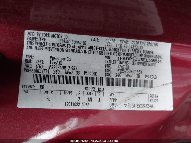 1FADP5CU5EL508534 Ford C-max Energi Sel