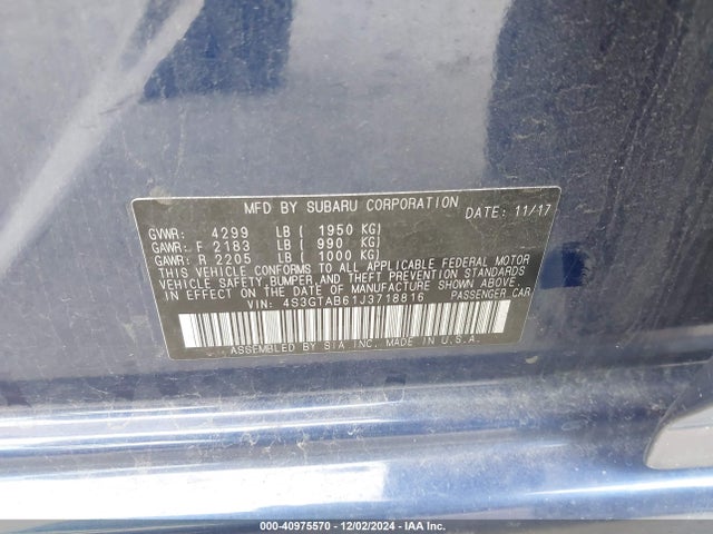 Subaru Impreza 2.0i Premium 2018 4S3GTAB61J3718816 Image 9