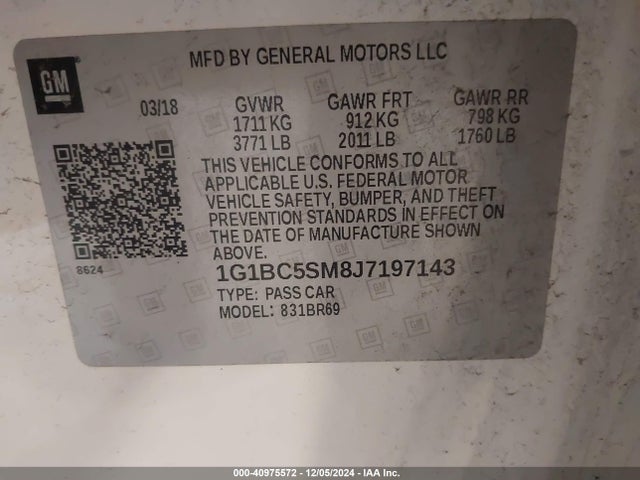 Chevrolet Cruze Ls Auto 2018 1G1BC5SM8J7197143 Image 9
