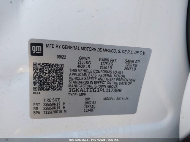 3GKALTEG3PL117396 GMC Terrain Awd Sle