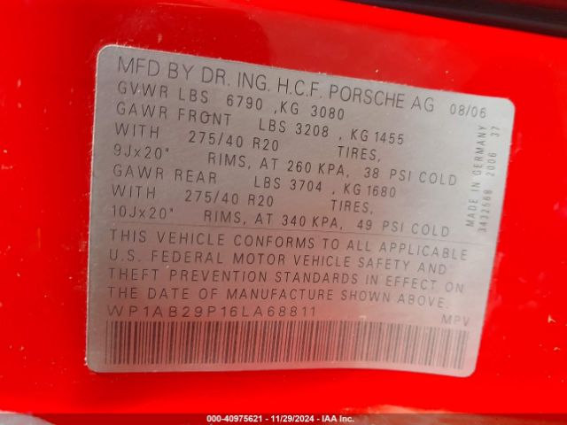 2006 PORSCHE CAYENNE WP1AB29P16LA68811 Photo 8