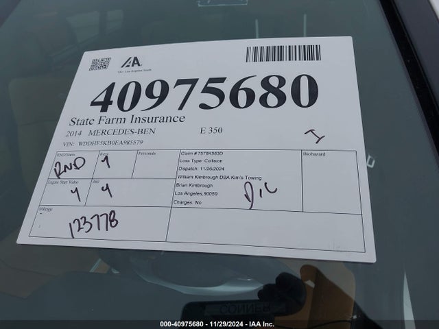 WDDHF5KB0EA985579 Mercedes-Benz E 350