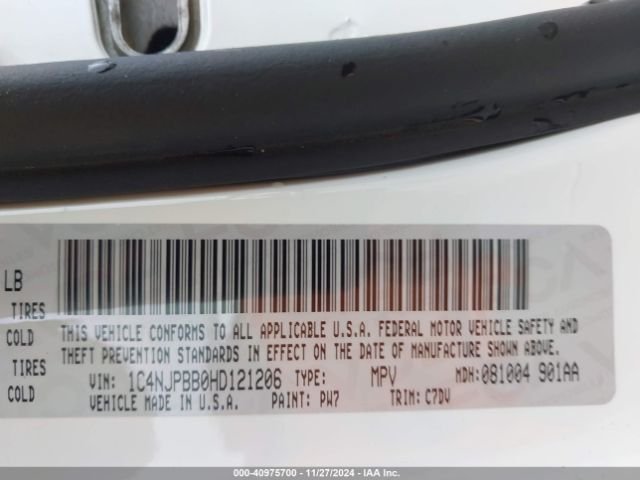 1C4NJPBB0HD121206 Jeep Patriot Sport Fwd