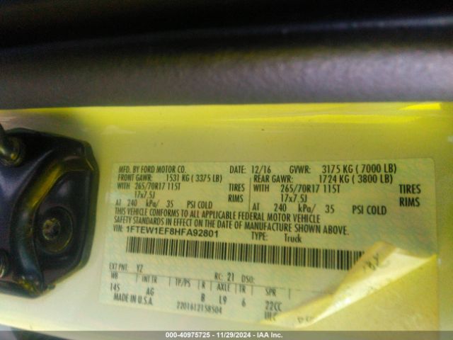 1FTEW1EF8HFA92801 Ford F-150 Xl