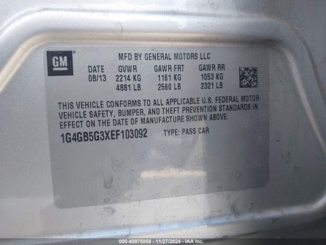 1G4GB5G3XEF103092 Buick Lacrosse Leather Group