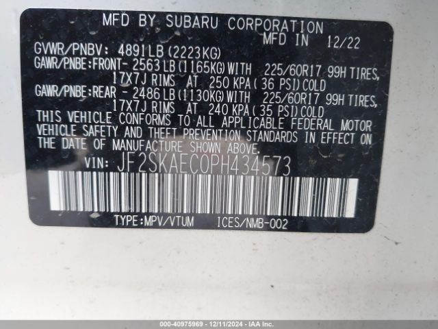 JF2SKAEC0PH434573 Subaru Forester Premium