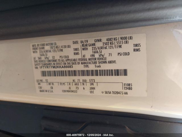 1FTYR1YM2KKA86683 Ford Transit-250