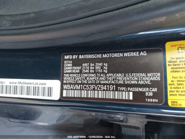 WBAVM1C53FVZ94191 BMW X1 Sdrive28i