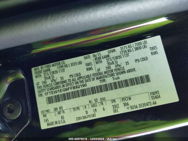 1FTEW1EG9FFB82190 Ford F-150 King Ranch