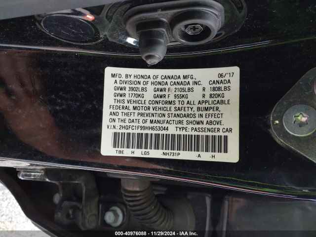 2HGFC1F99HH653044 Honda Civic Touring