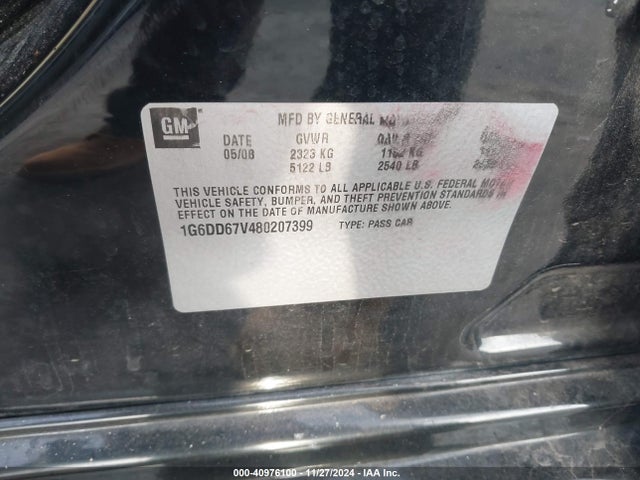 2008 CADILLAC STS 1G6DD67V480207399 Photo 8