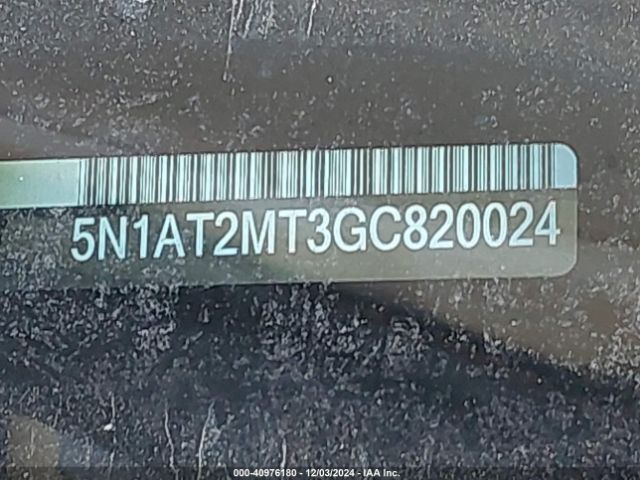 5N1AT2MT3GC820024 Nissan Rogue S/sl/sv