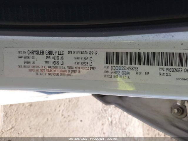 2012 CHRYSLER 200 1C3CCBCB5CN263738 Photo 8