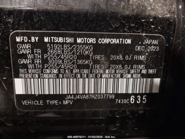 JA4J4VA87RZ037799 Mitsubishi Outlander Se 2.5 /se Black Edition /se Black Edition W/pano Roof /se Ralliart