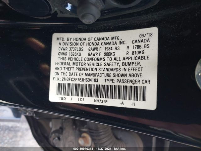 2018 HONDA CIVIC 2HGFC2F76JH604183 Photo 8