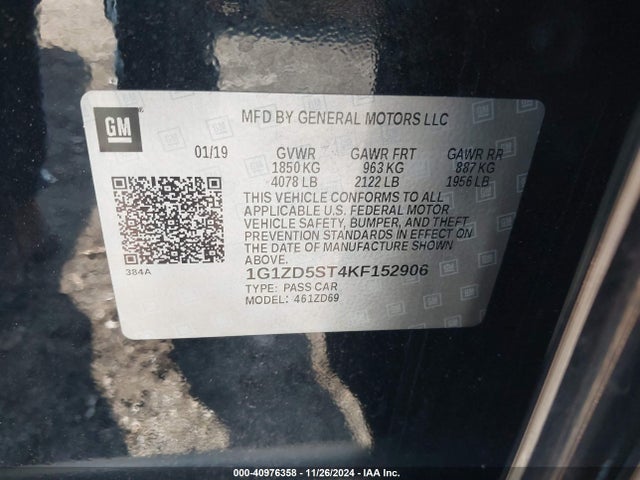 Chevrolet MALIBU LT 2019 1G1ZD5ST4KF152906 Image 9