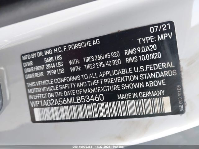 WP1AG2A56MLB53460 Porsche Macan Gts