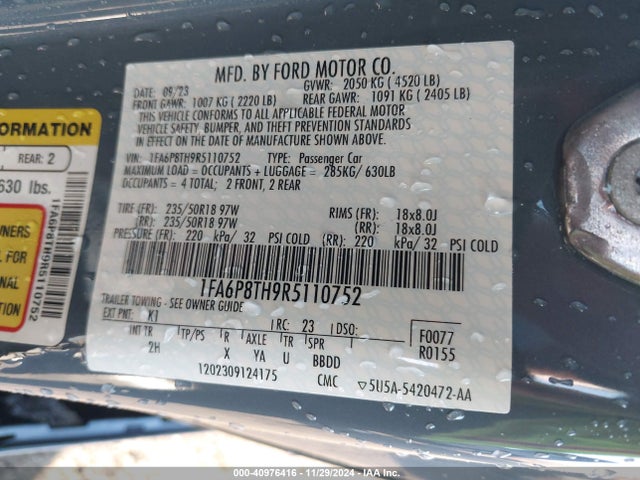 Ford Mustang Ecoboost 2024 1FA6P8TH9R5110752 Image 9