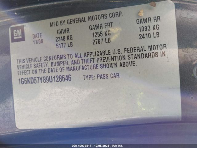 2009 CADILLAC DTS 1G6KD57Y89U128646 Photo 8