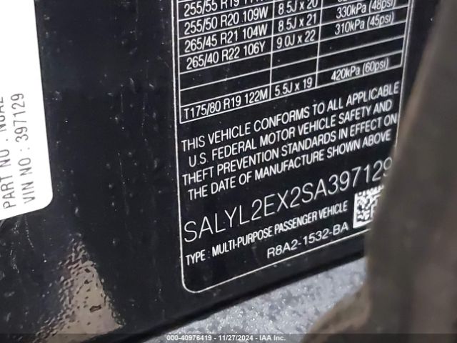 SALYL2EX2SA397129 Land Rover Range Rover Velar P250 Dynamic Se