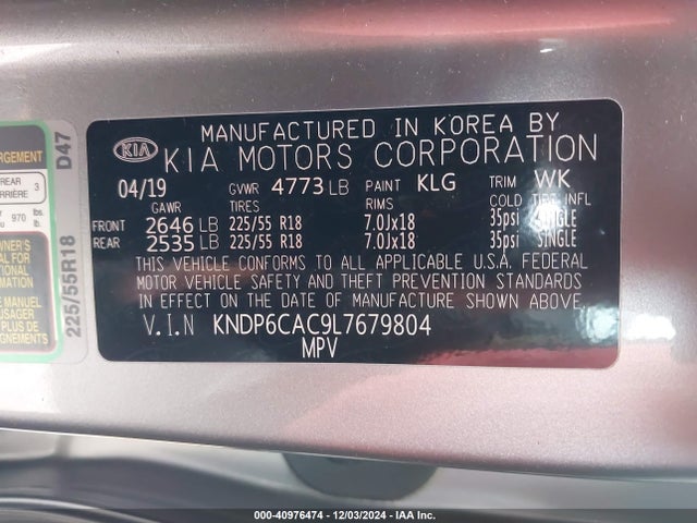 KIA SPORTAGE S 2020 KNDP6CAC9L7679804 Image 9