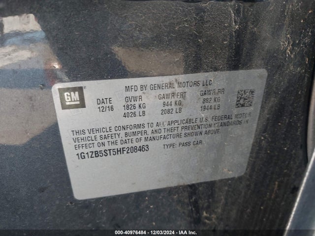 Chevrolet MALIBU LS 2017 1G1ZB5ST5HF208463 Image 9