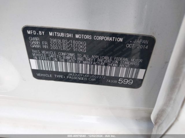 2015 MITSUBISHI LANCER JA32U2FU0FU007372 Photo 8