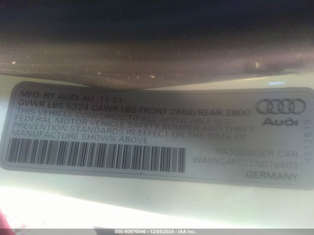 2012 AUDI A7 WAUYGAFC1CN076403 Photo 8