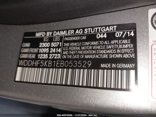 WDDHF5KB1EB053529 Mercedes-Benz E 350