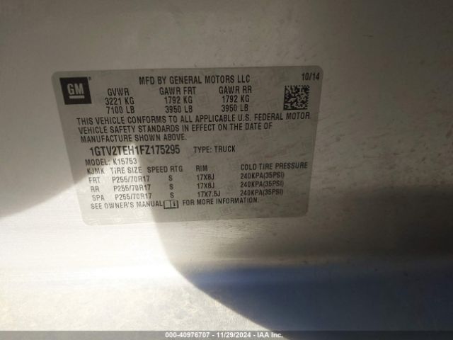 1GTV2TEH1FZ175295 GMC SIERRA 1500