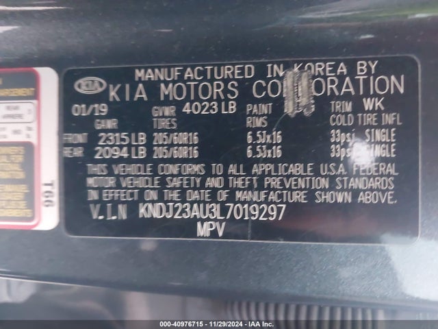 KIA SOUL S 2020 KNDJ23AU3L7019297 Image 9
