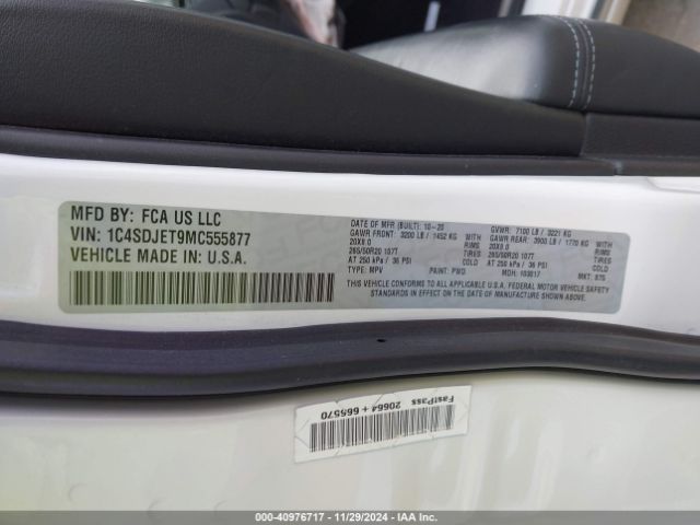 1C4SDJET9MC555877 Dodge Durango Citadel Awd