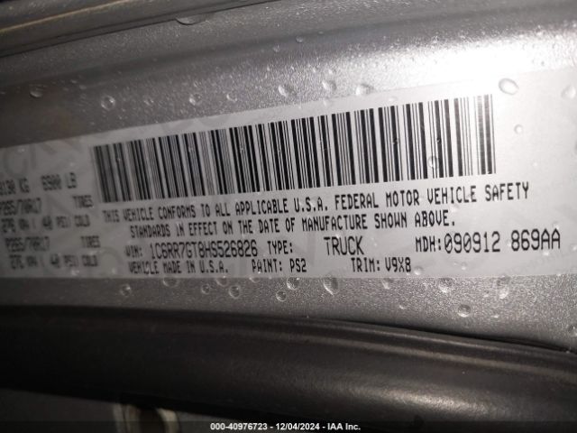 1C6RR7GT8HS526826 RAM 1500 Slt  4x4 6'4 Box