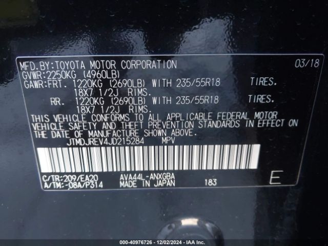 JTMDJREV4JD215284 Toyota Rav4 Hybrid Limited