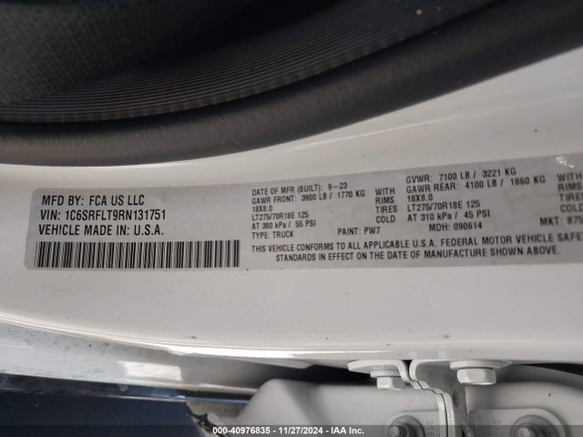 1C6SRFLT9RN131751 RAM 1500