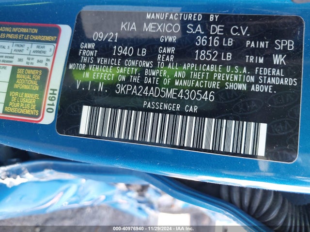 KIA RIO S 2021 3KPA24AD5ME430546 Image 9