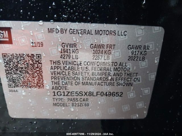 1G1ZE5SX8LF049652 Chevrolet Malibu Fwd Premier