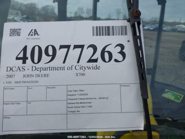 2007 JOHN DEERE X700 M0X700A020200     Photo 8