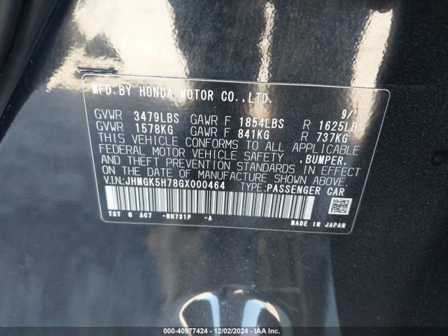 Honda FIT EX 2016 JHMGK5H78GX000464 Image 9