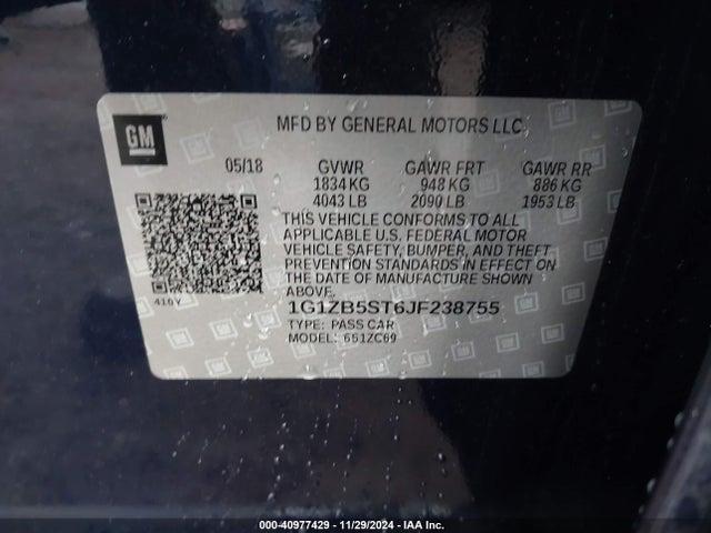 Chevrolet Malibu 1ls 2018 1G1ZB5ST6JF238755 Image 9