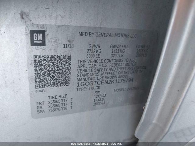 1GCGTCEN2K1175794 Chevrolet Colorado Lt