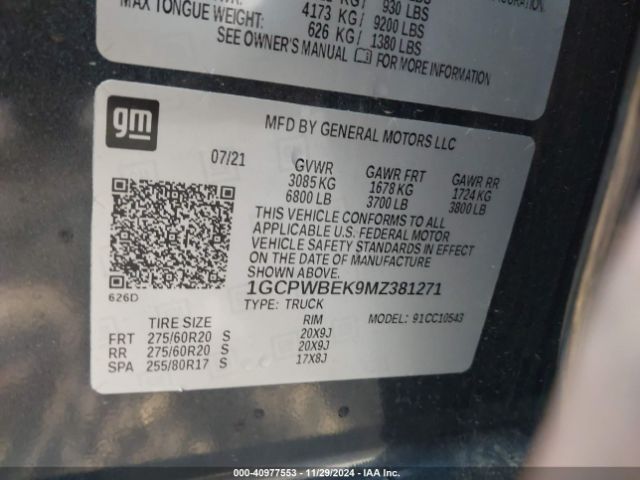 1GCPWBEK9MZ381271 Chevrolet Silverado 1500 2wd  Short Bed Custom