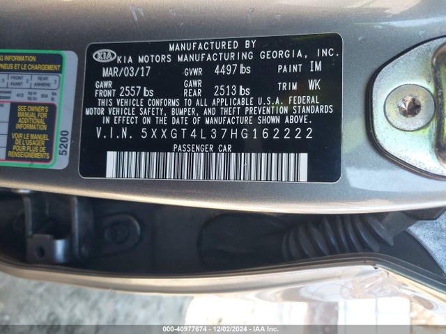 KIA Optima Lx 2017 5XXGT4L37HG162222 Image 9