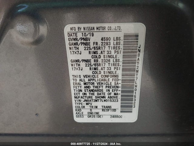 Nissan Rogue Sv Fwd 2020 JN8AT2MT7LW015323 Image 9