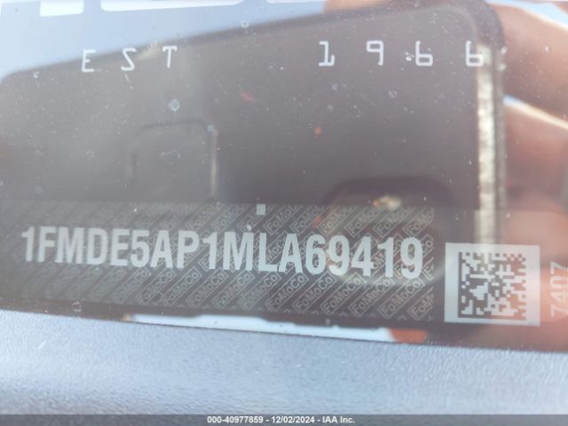 1FMDE5AP1MLA69419 Ford Bronco Big Bend