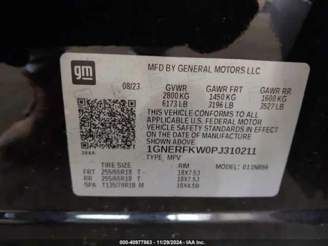 1GNERFKW0PJ310211 Chevrolet Traverse Fwd Ls