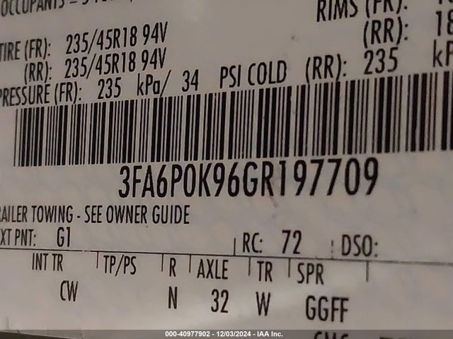 Ford Fusion Titanium 2016 3FA6P0K96GR197709 Image 9
