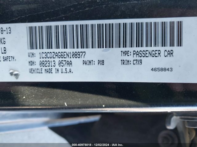 1C3CDZAG6EN108977 Dodge AVENGER SE