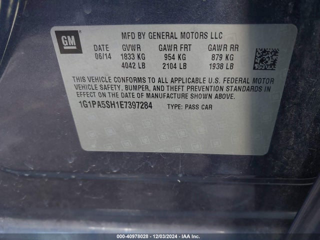 Chevrolet Cruze Ls Auto 2014 1G1PA5SH1E7397284 Image 9